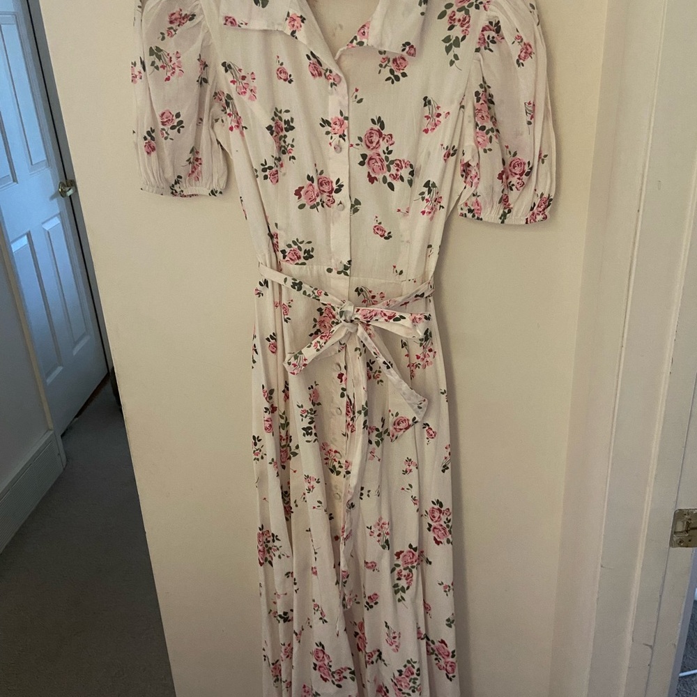 NWOT Jessakae 100% cotton White Floral Maxi Dress